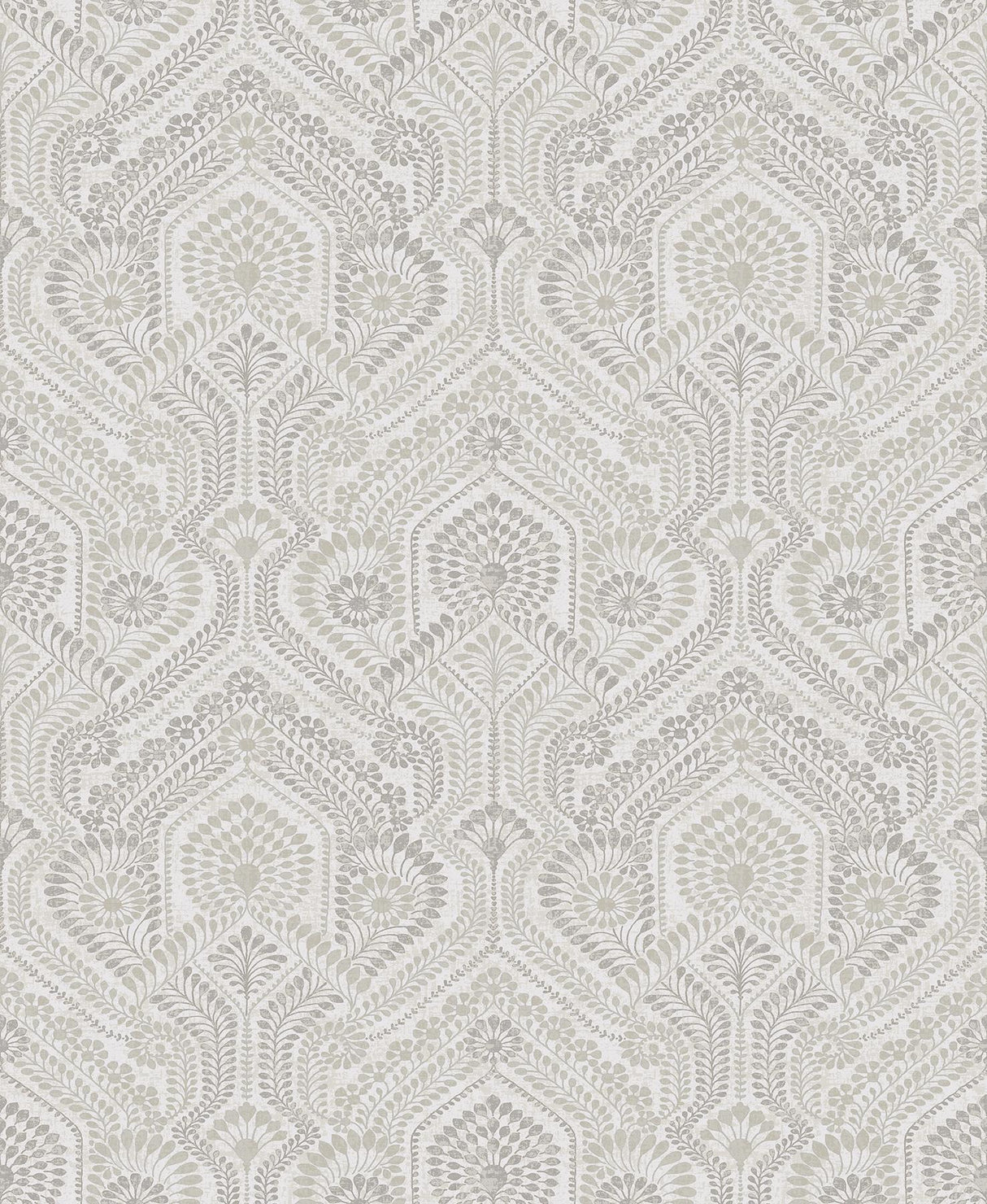 A-Street Prints Fernback Grey Ornate Botanical Wallpaper