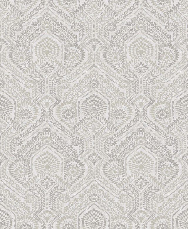 A-Street Prints Fernback Grey Ornate Botanical Wallpaper