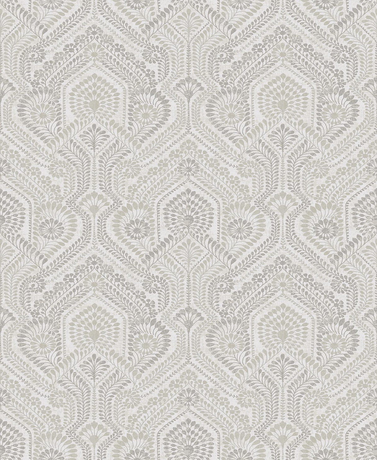 A-Street Prints Fernback Ornate Botanical Grey Wallpaper