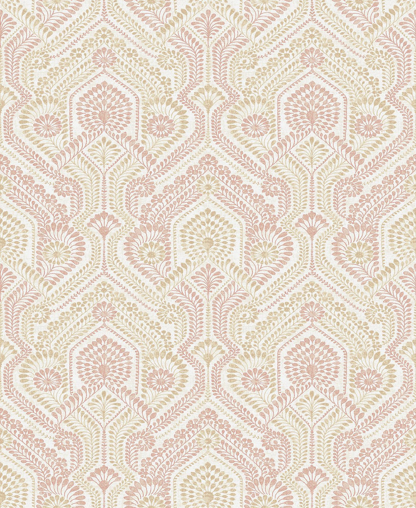 A-Street Prints Fernback Ornate Botanical Pink Wallpaper