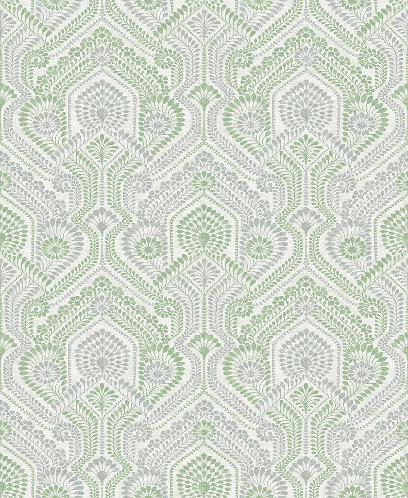 A-Street Prints Fernback Green Ornate Botanical Wallpaper