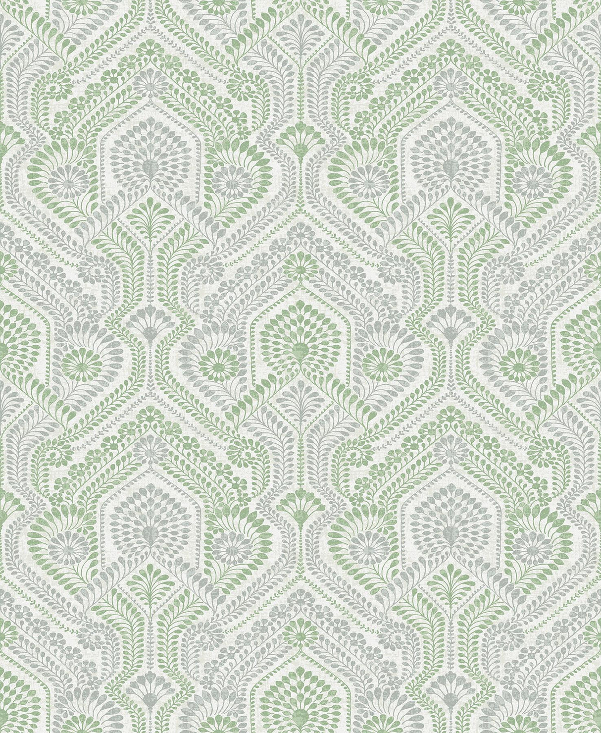 A-Street Prints Fernback Ornate Botanical Green Wallpaper