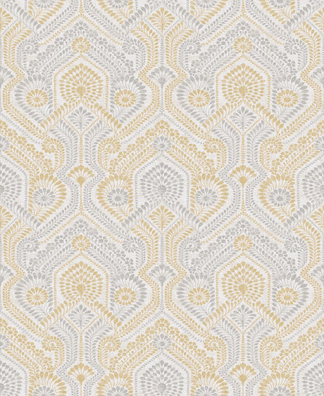 A-Street Prints Fernback Yellow Ornate Botanical Wallpaper