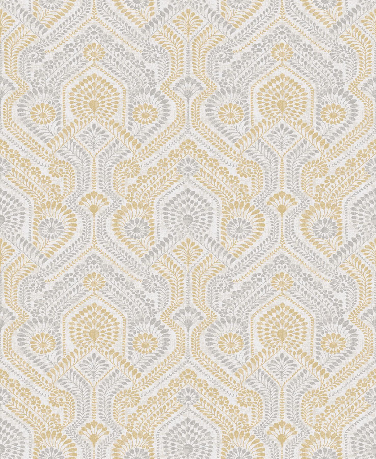 A-Street Prints Fernback Ornate Botanical Yellow Wallpaper