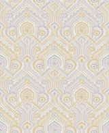 A-Street Prints Fernback Ornate Botanical Yellow Wallpaper