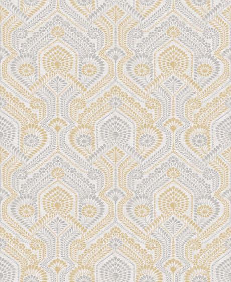 A-Street Prints Fernback Ornate Botanical Yellow Wallpaper