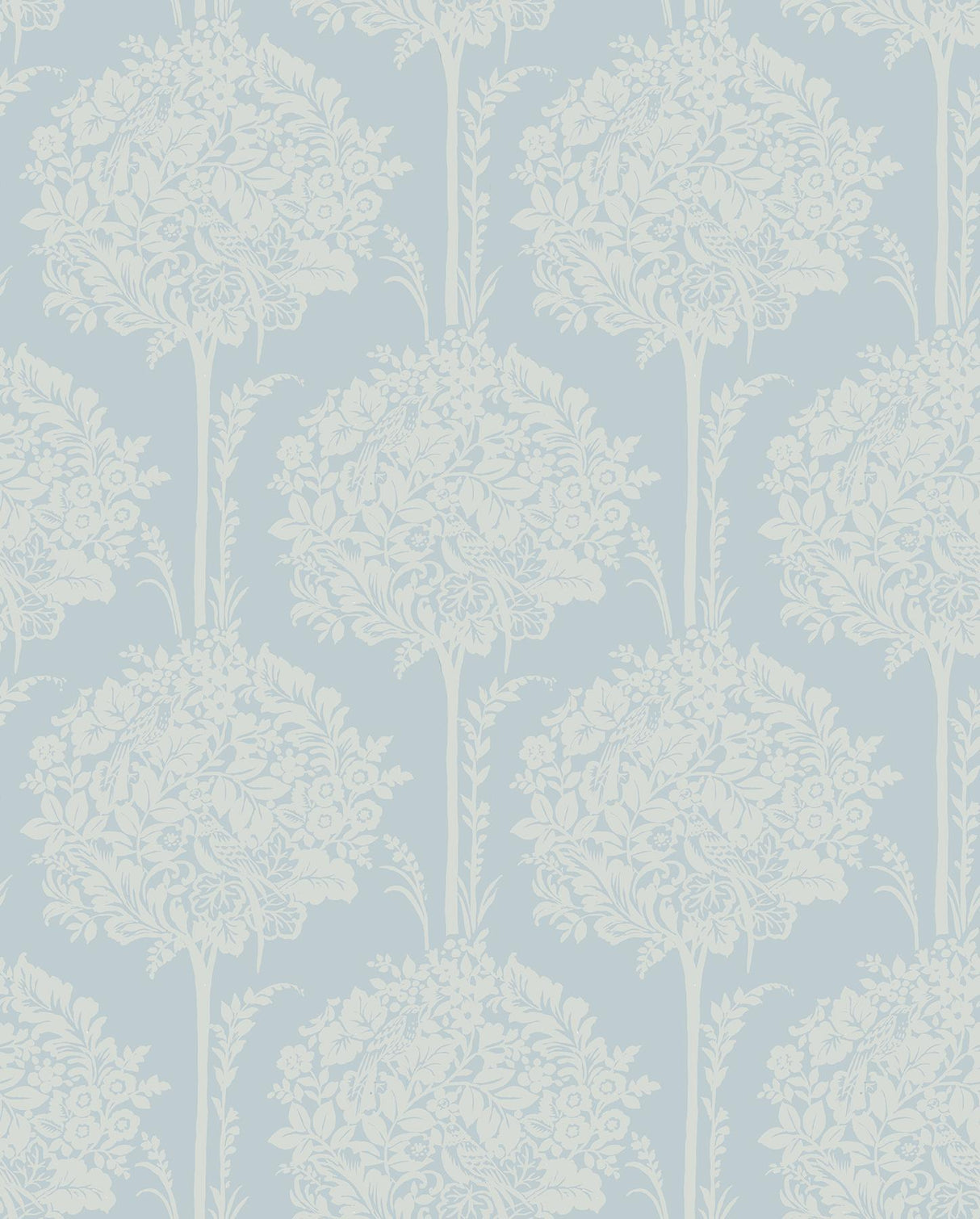 A-Street Prints Zaria Light Blue Topiary Wallpaper