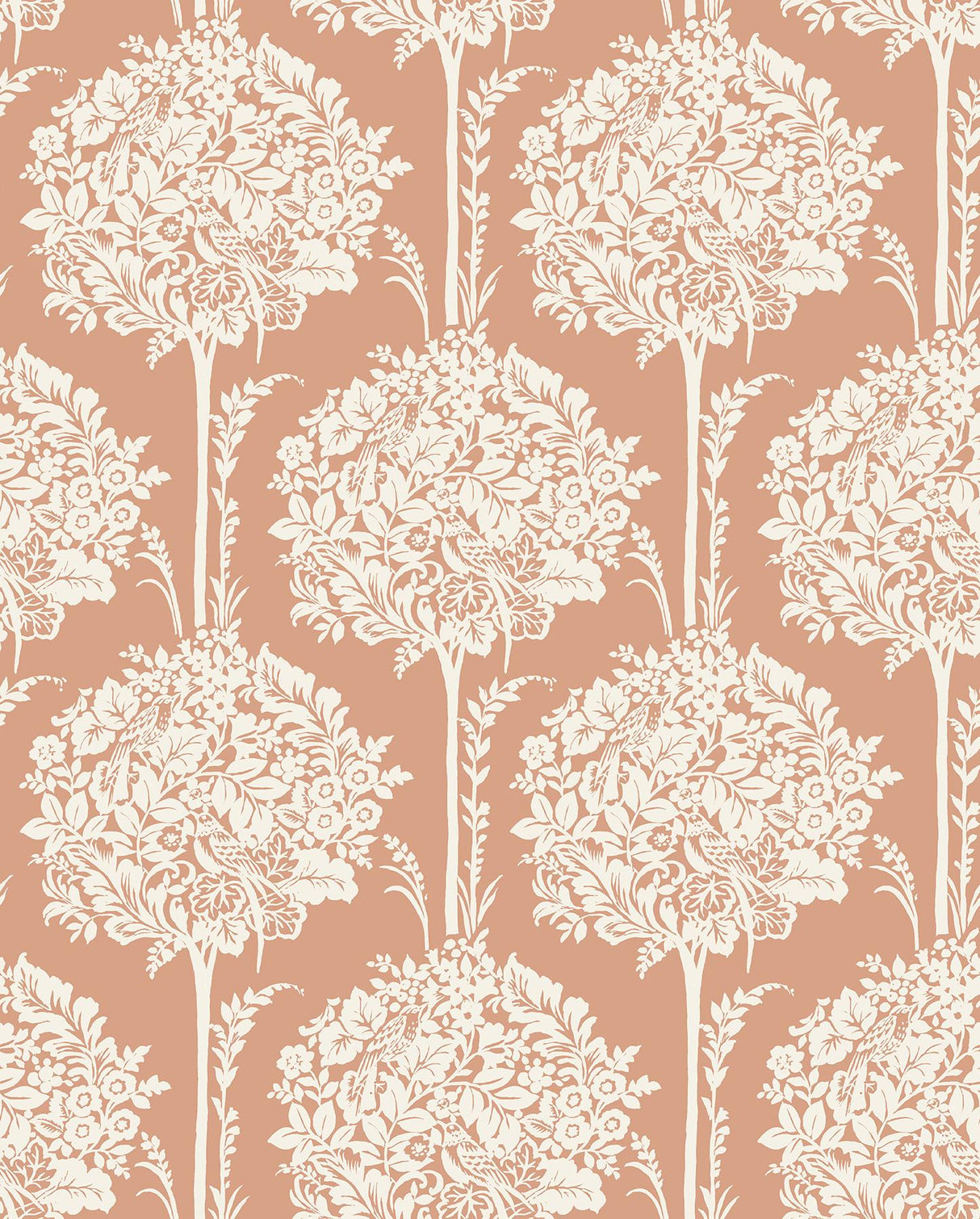 A-Street Prints Zaria Topiary Apricot Wallpaper