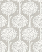 A-Street Prints Zaria Grey Topiary Wallpaper