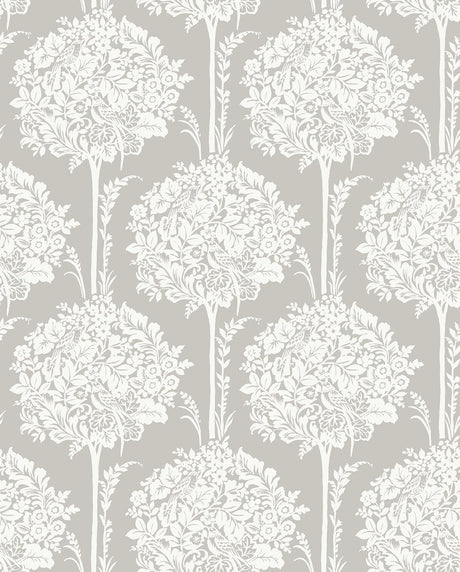 A-Street Prints Zaria Grey Topiary Wallpaper