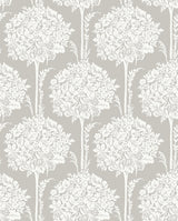 A-Street Prints Zaria Topiary Grey Wallpaper