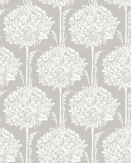 A-Street Prints Zaria Topiary Grey Wallpaper