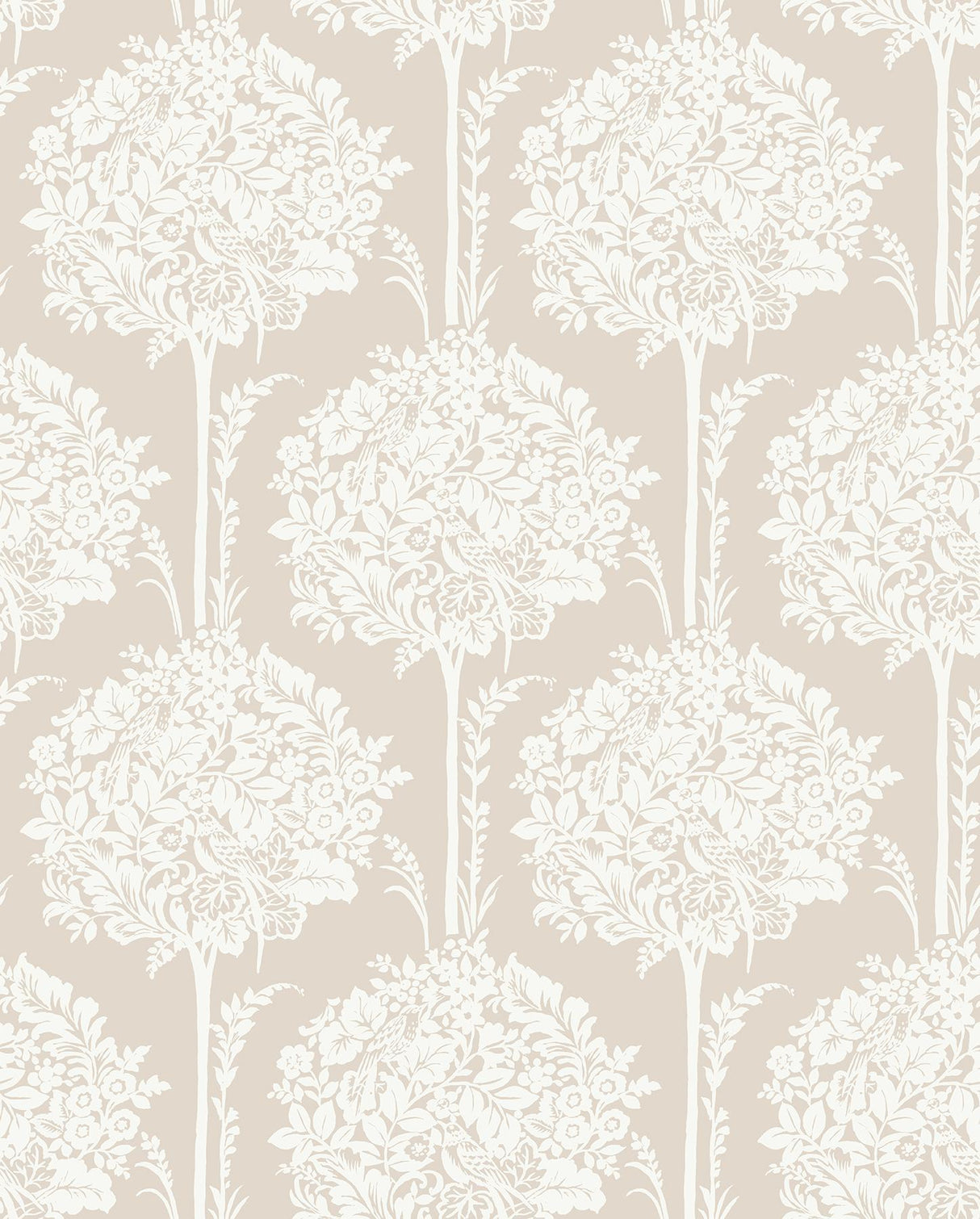 A-Street Prints Zaria Taupe Topiary Wallpaper
