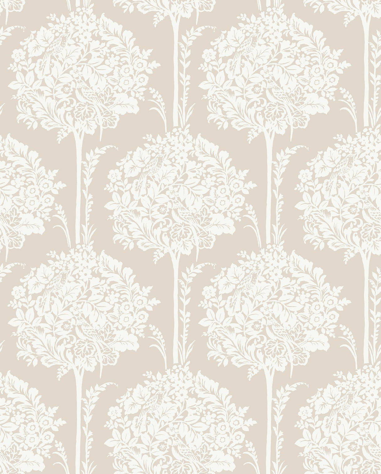 A-Street Prints Zaria Topiary Taupe Wallpaper