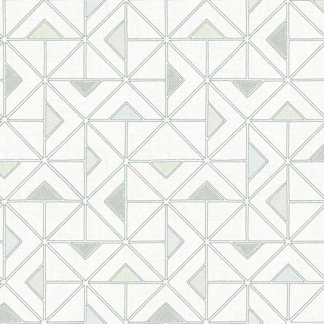 A-Street Prints Jekyl Green Triangles Wallpaper
