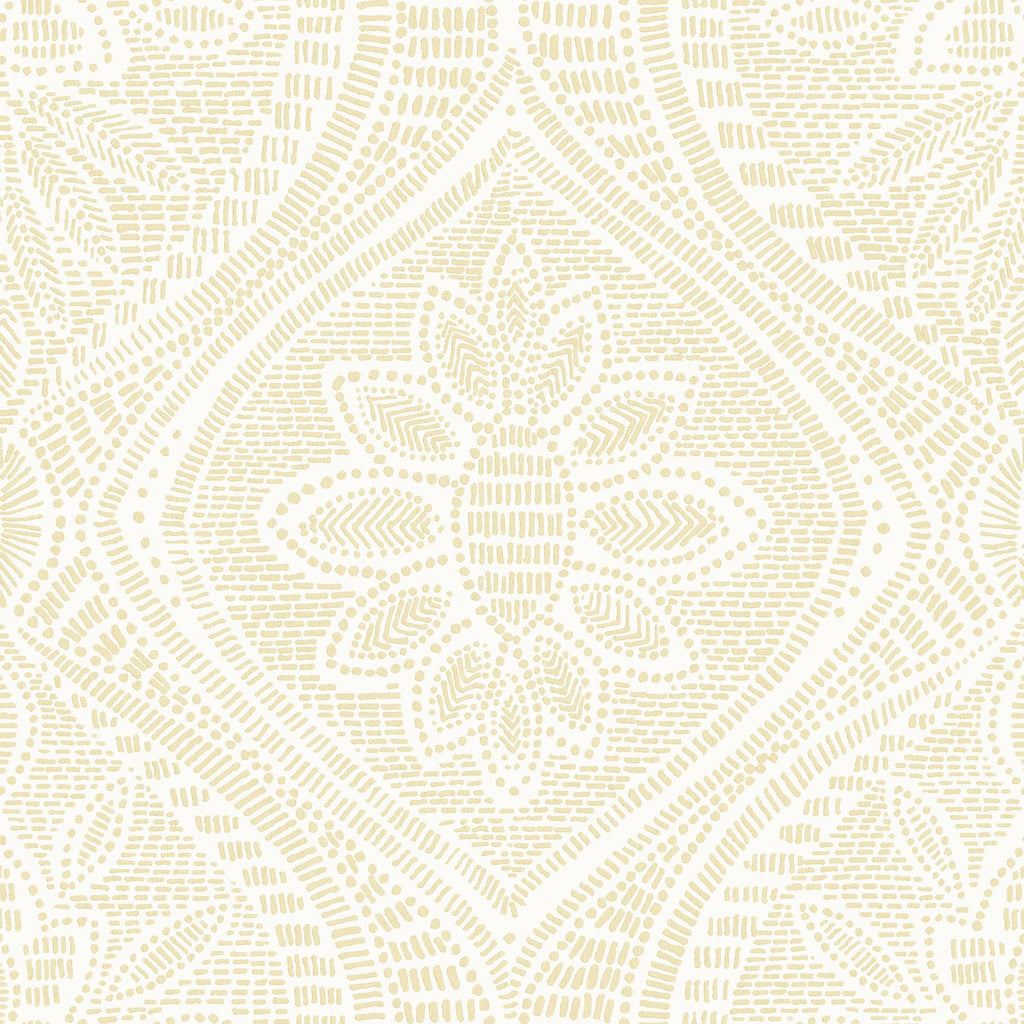 A-Street Prints Scout Floral Ogee Light Yellow Wallpaper