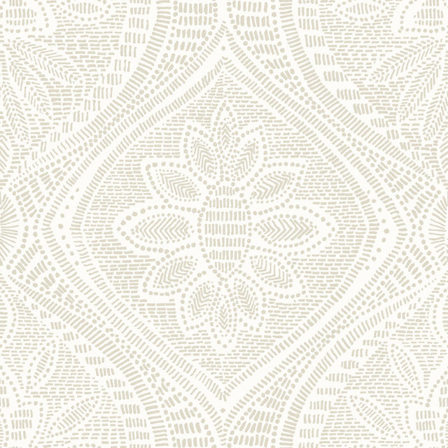 A-Street Prints Scout Light Grey Floral Ogee Wallpaper