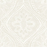 A-Street Prints Scout Floral Ogee Light Grey Wallpaper