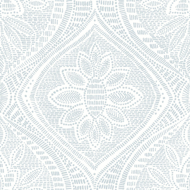 A-Street Prints Scout Light Blue Floral Ogee Wallpaper