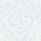 A-Street Prints Scout Floral Ogee Light Blue Wallpaper