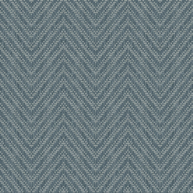 A-Street Prints Glynn Teal Chevron Wallpaper
