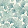 Brewster Home Fashions Waft Teal Ginkgo Wallpaper