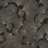 Brewster Home Fashions Waft Black Ginkgo Wallpaper