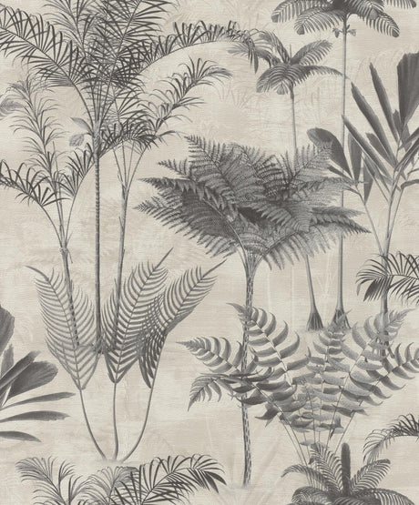 Brewster Home Fashions Kinabalu  Rainforest Charcoal Wallpaper