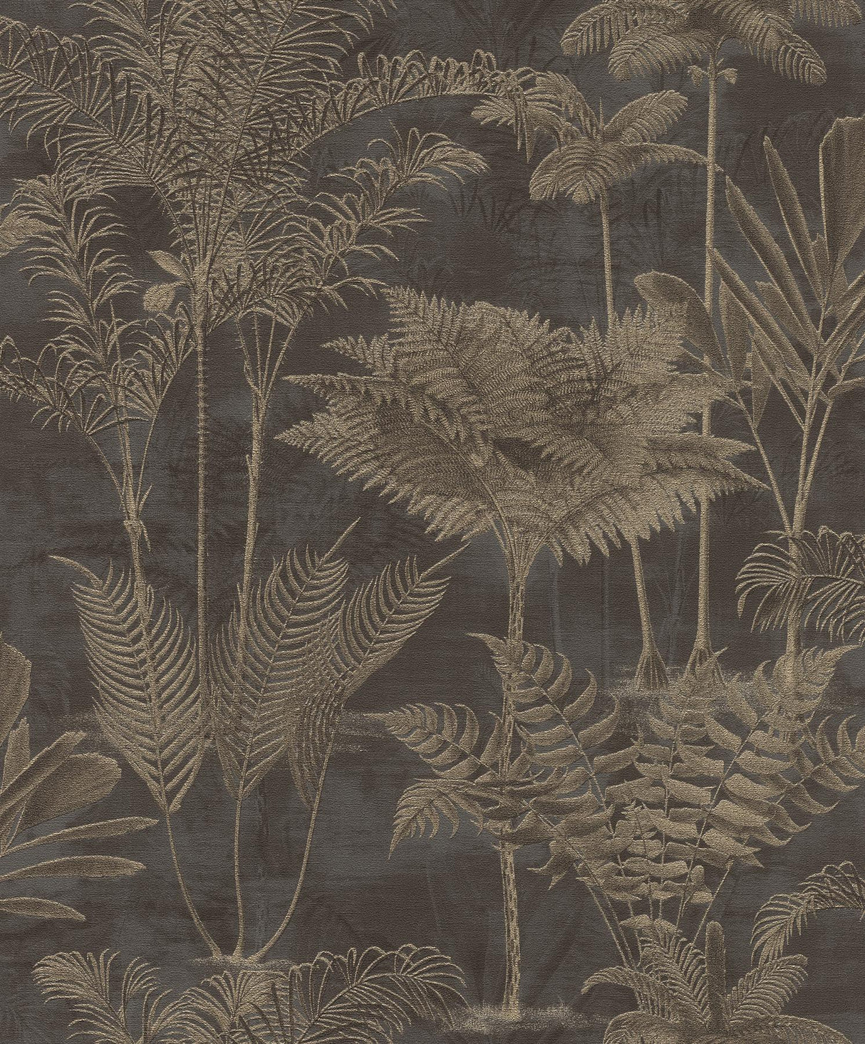 Brewster Home Fashions Kinabalu  Rainforest Black Wallpaper