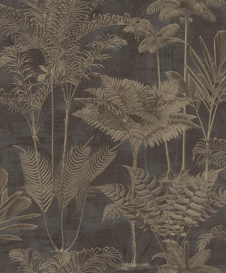 Brewster Home Fashions Kinabalu  Rainforest Black Wallpaper