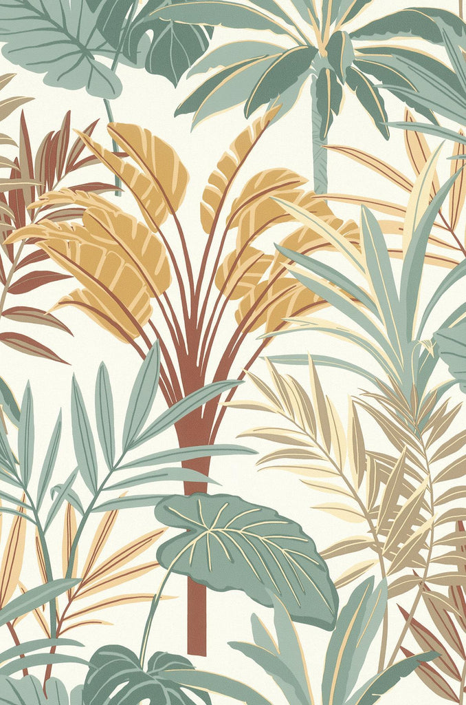 Brewster Home Fashions Rudyard Apricot Tropical Flora Wallpaper