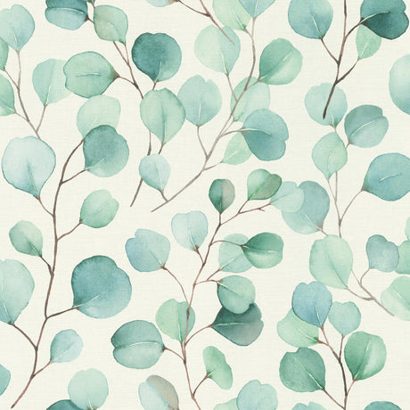 Brewster Home Fashions Elaina Watercolor Boughs Aqua Wallpaper