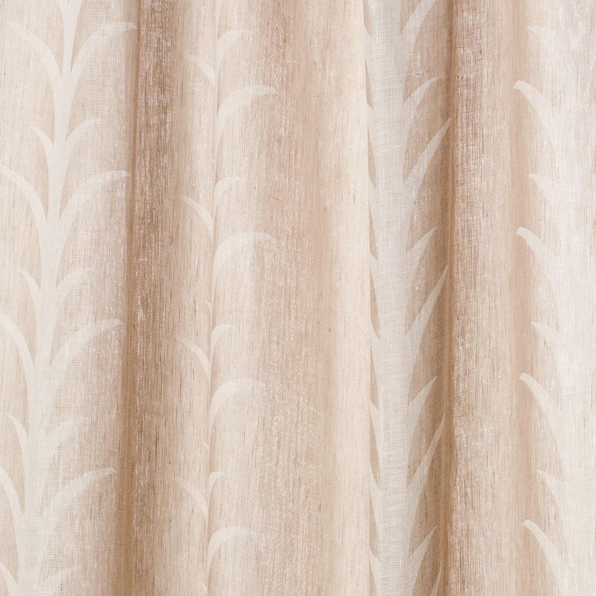 Schumacher Acanthus Stripe Sheer Taupe Fabric