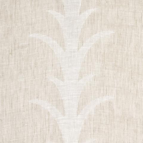 Schumacher Acanthus Stripe Sheer Taupe Fabric