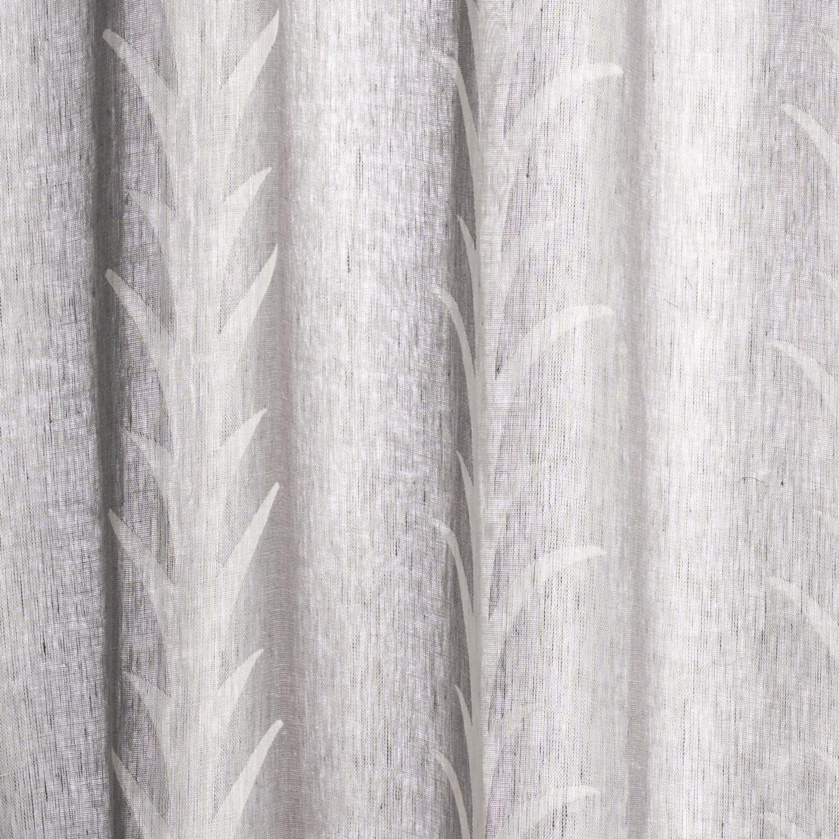 Schumacher Acanthus Stripe Sheer Carbon Fabric