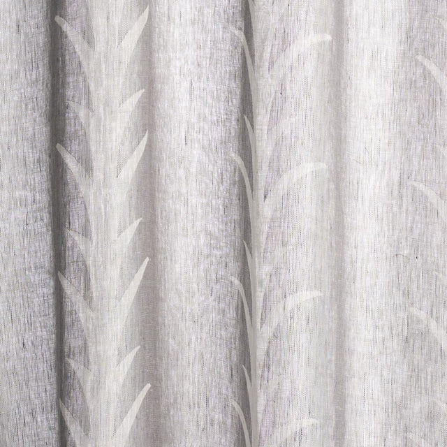 Schumacher Acanthus Stripe Sheer Carbon Fabric
