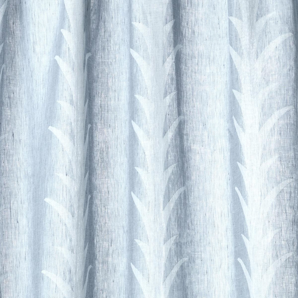 Schumacher Acanthus Stripe Sheer Slate Fabric