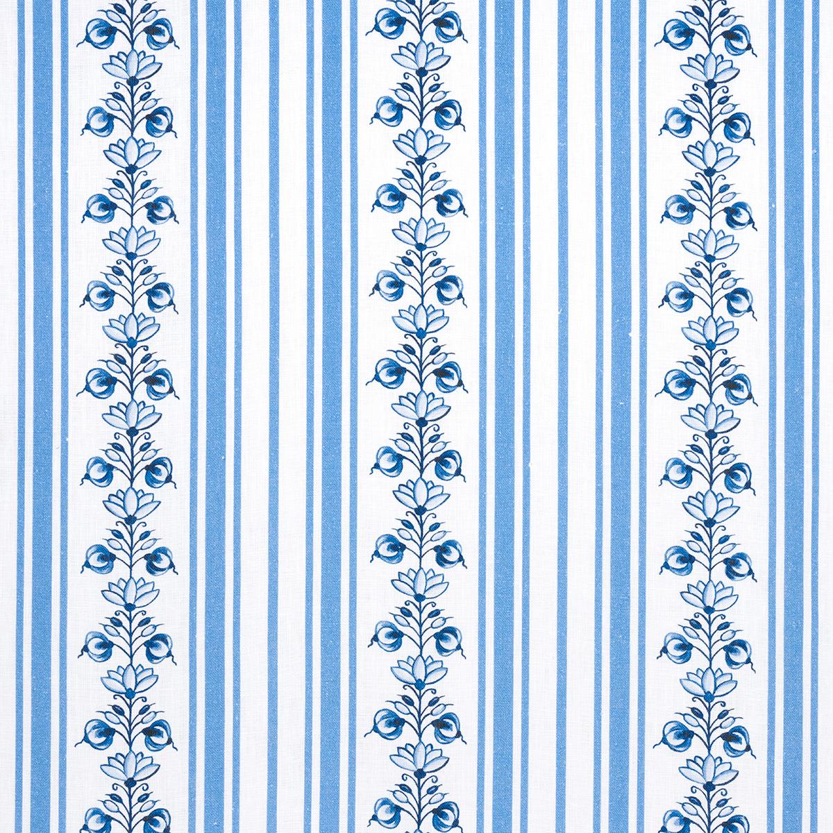Schumacher Delft Stripe Cornflower Blue Fabric