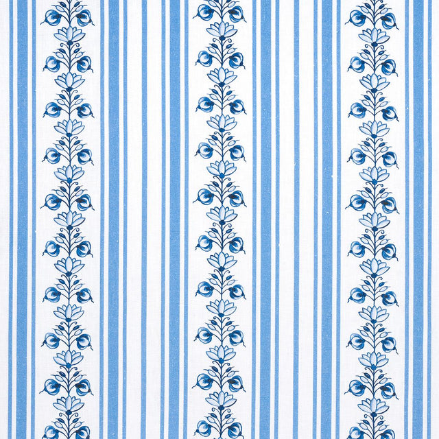Schumacher Delft Stripe Cornflower Blue Fabric
