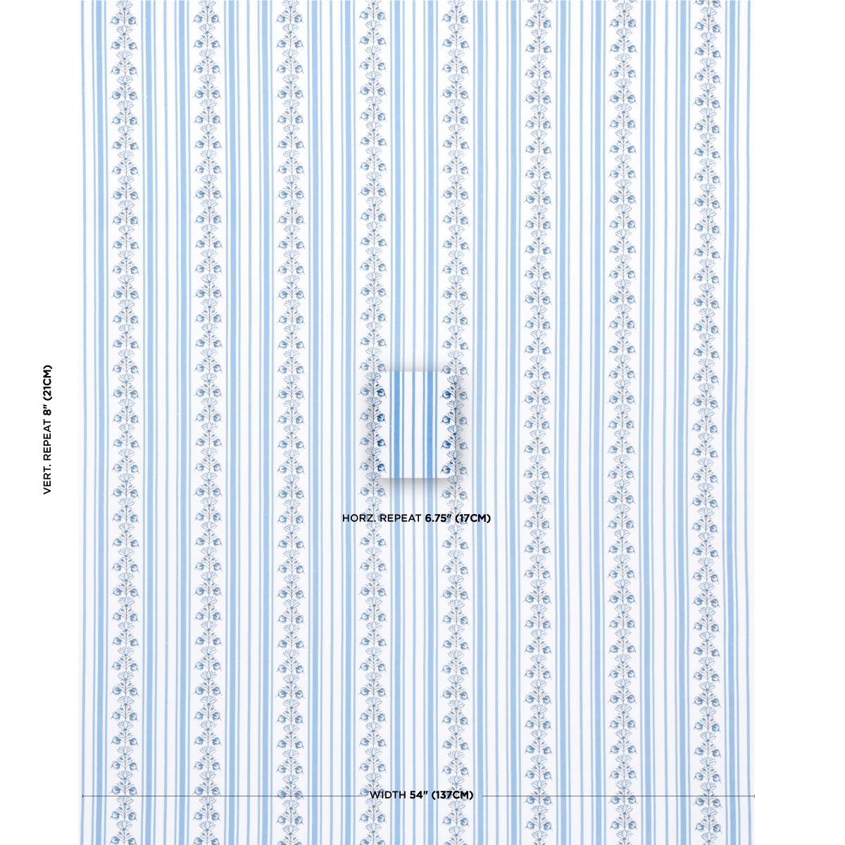 Schumacher Delft Stripe Cornflower Blue Fabric