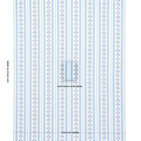 Schumacher Delft Stripe Cornflower Blue Fabric