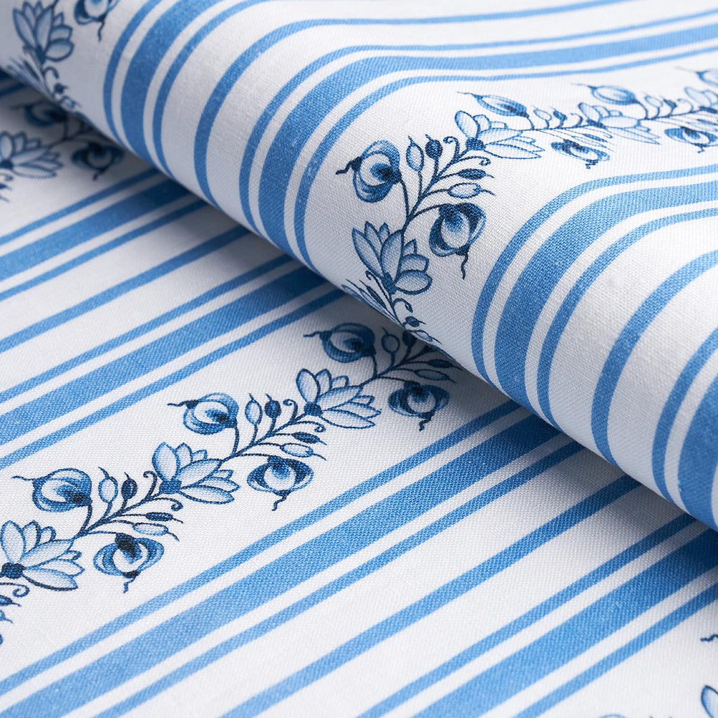Schumacher Delft Stripe Cornflower Blue Fabric