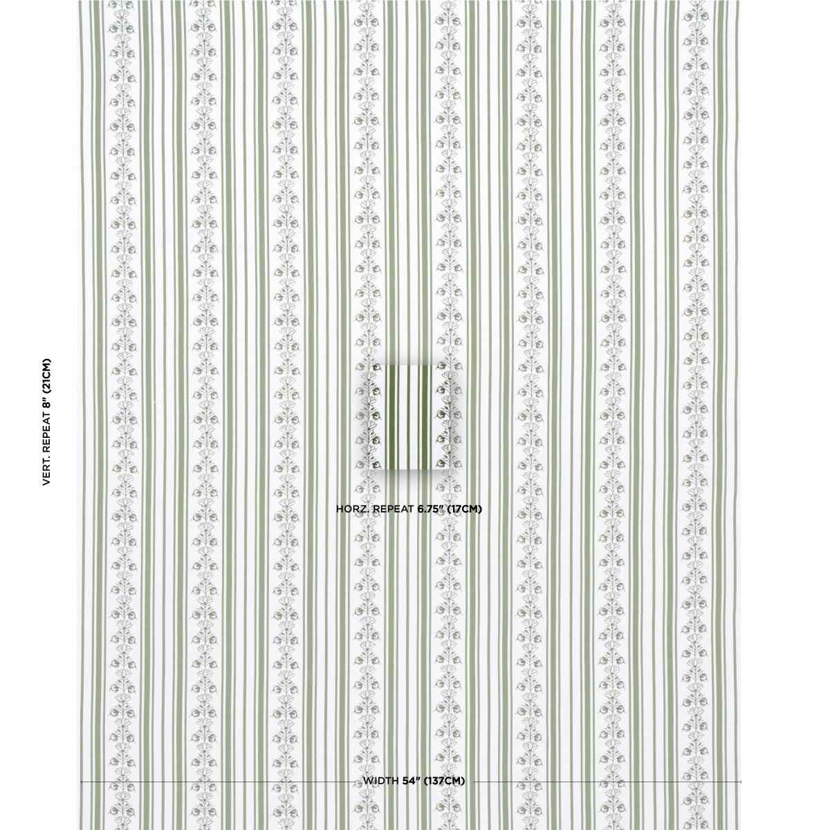 Schumacher Delft Stripe Green Fabric