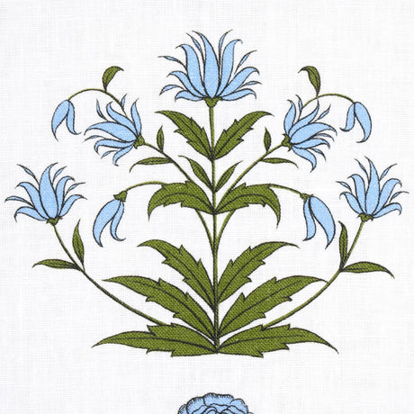 Schumacher Royal Poppy Stripe Sky Fabric