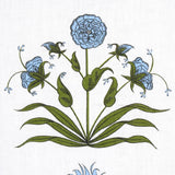 Schumacher Royal Poppy Stripe Sky Fabric