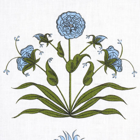 Schumacher Royal Poppy Stripe Sky Fabric