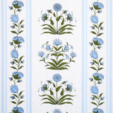 Schumacher Royal Poppy Stripe Sky Fabric