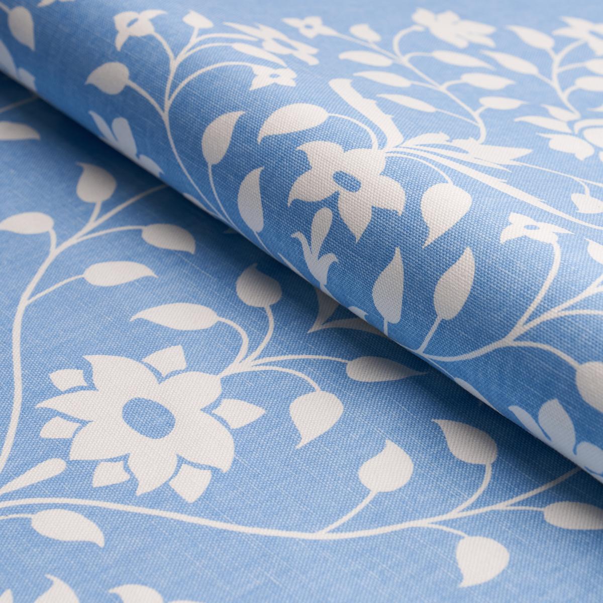 Schumacher Jaipur Mughal Flower Cornflower Blue Fabric