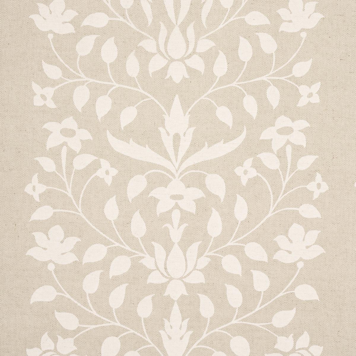 Schumacher Jaipur Mughal Flower Ivory On Natural Fabric