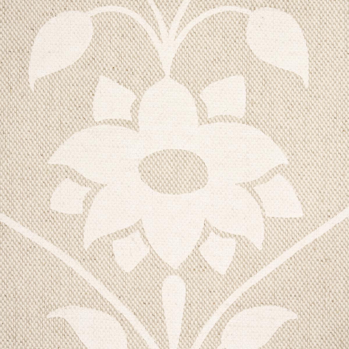 Schumacher Jaipur Mughal Flower Ivory On Natural Fabric
